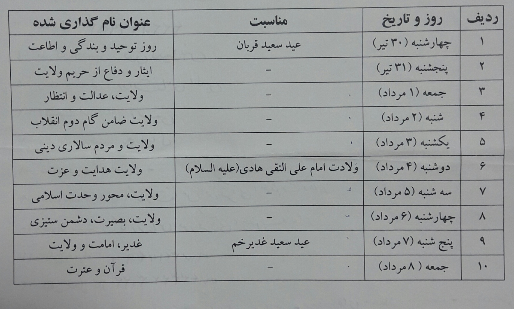 برنامه‌های وزارت آموزش و پرورش برای دهه ولایت و امامت اعلام شد