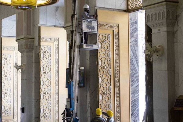پایان عملیات آماده‌سازی ورودی‌های مسجد الحرام برای موسم جدید حج + عکس