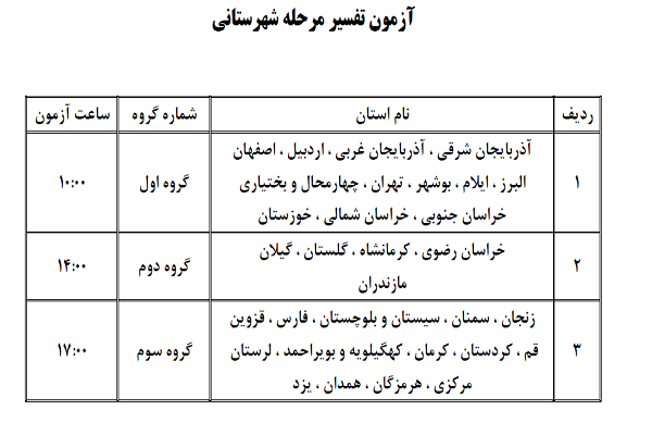 مرحله شهرستانی آزمون تفسیر عمومی قرآن برگزار می‌شود