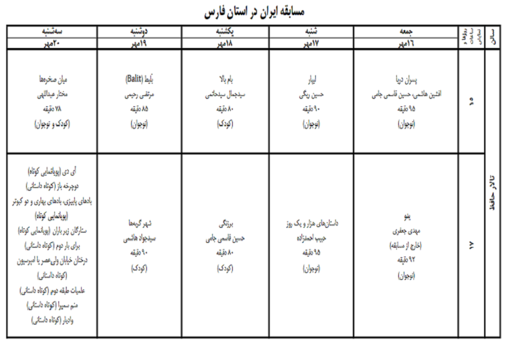 اکران فیلم&zwnj;های جشنواره بین&lrm;&zwnj;المللی فیلم کودک و نوجوان در شیراز
