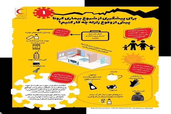 هنگام زلزله چگونه در مقابل کرونا از خود مراقبت کنیم + اینفوگرافی