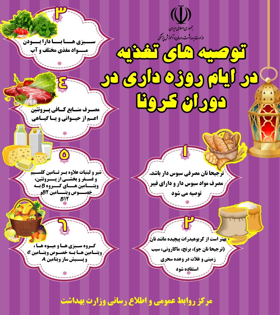 6 توصیه تغذیه‌ای برای روزه‌داری در دوران کرونا