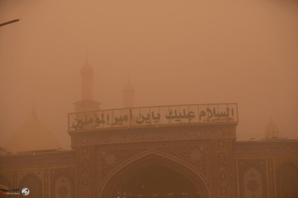 تصاویری از گردوغبار شدید در «بین الحرمین» کربلا