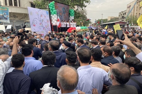 راهپیمایی روز جهانی قدس در تهران؛ از نمایش «خیبرشکن» تا ختم قرآن جمعی + فیلم و عکس