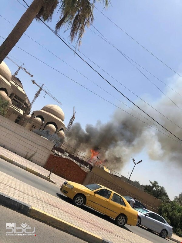 آتش‌سوزی در مسجد جامع الرحمن در بغداد + عکس