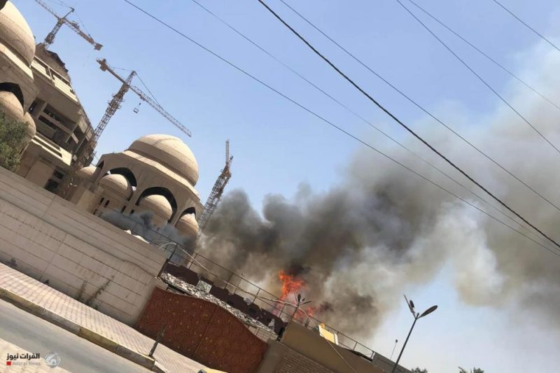 آتش‌سوزی در مسجد جامع الرحمن در بغداد + عکس
