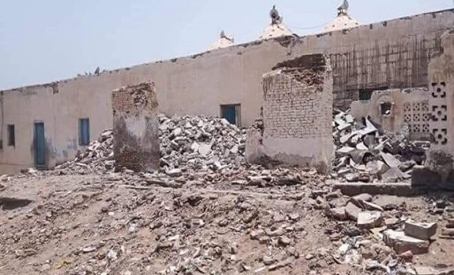 تخریب بخش زیادی از مسجد 700 ساله در یمن