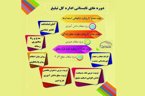 دوره‌های تابستانی اداره‌کل تبلیغ جامعة‌الزهرا(س)