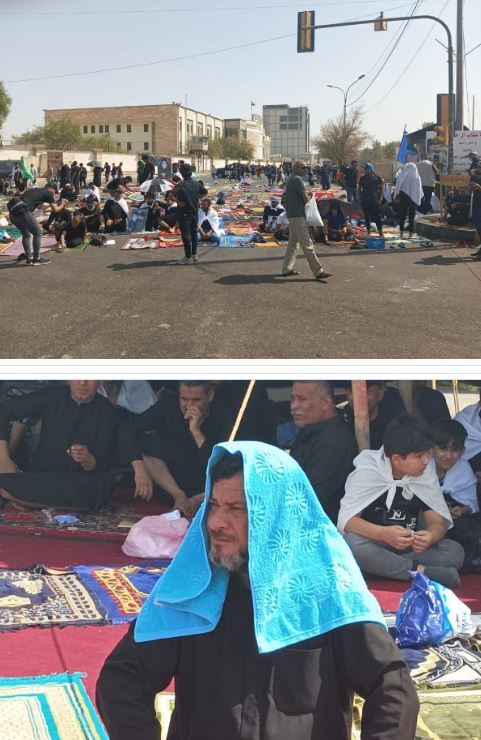 آمادگی حامیان صدر نزدیک پارلمان عراق برای نماز وحدت+ تصاویر