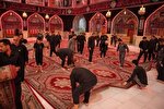 شستشوی حرم عباسی با پایان عزاداری‌های محرم + عکس