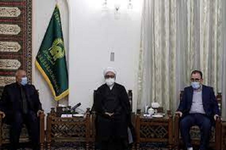 حجت‌الاسلام‌والمسلمین احمد مروی، تولیت آستان قدس رضوی در دیدار نصیف جاسم الخطابی استاندار کربلا و با حضور استاندار خراسان رضوی