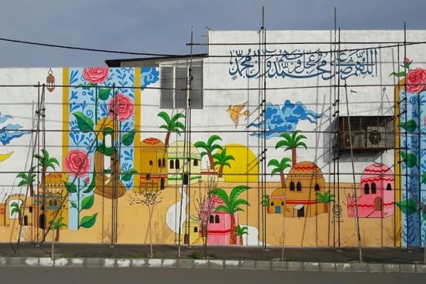 رنگ آمیزی 2هزار مترمربع دیوار مدارس قم در آستانه سال تحصیلی جدید