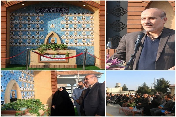 نظری مدیر کل اموزش و پرورش گلستان در ائین رونمایی از یادمان شهدای دانش اموز