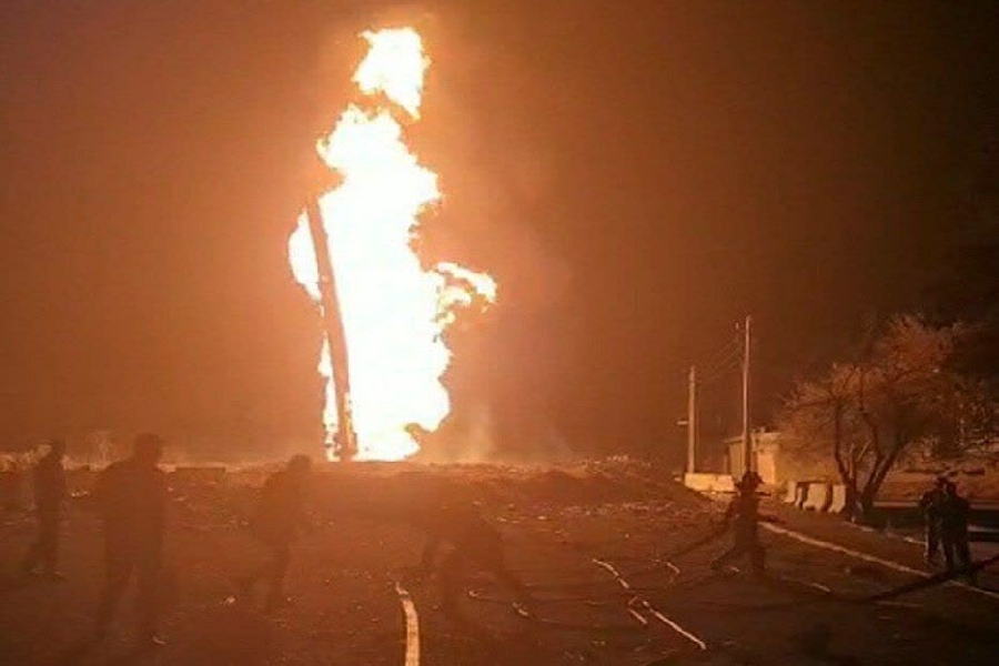 انفجار خط لوله گاز در بروجن