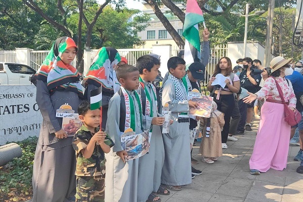 برگزاری تجمع همبستگی با فلسطین در تایلند + عکس
