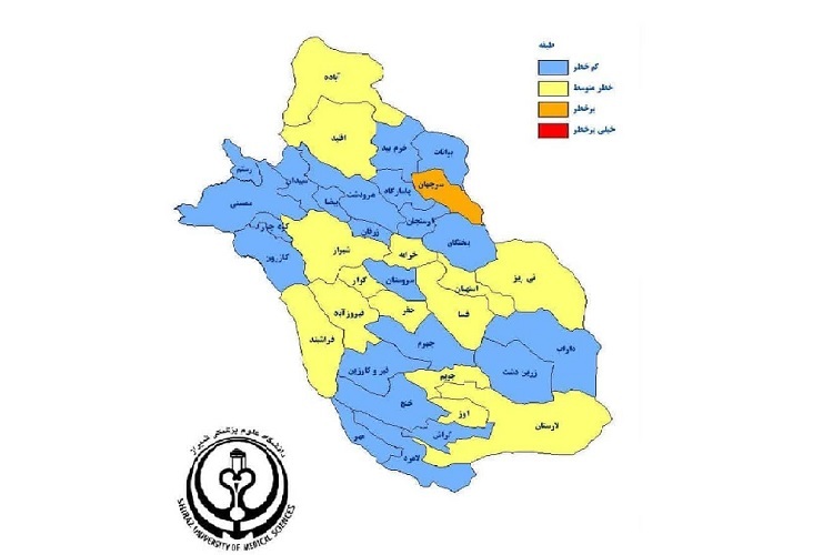 رنگ‌بندی کرونا، استان فارس