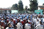 عکس | آیین نواختن زنگ «مهر، ایثار و مقاومت» در مدارس گیلان
