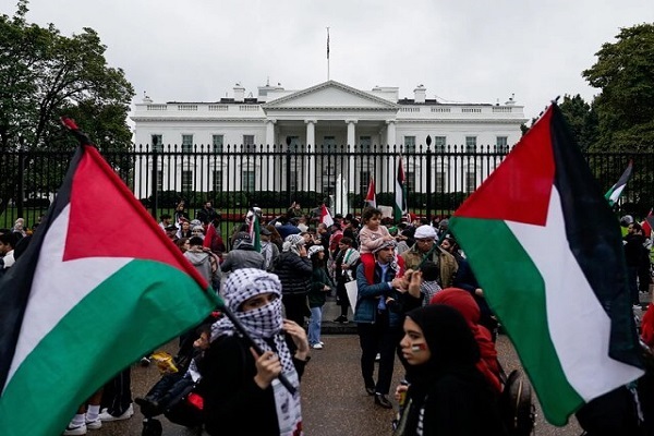 از تجمع حامیان فلسطین در مقابل کاخ سفید تا تأکید انصارالله بر حمایت از مقاومت