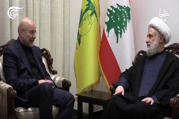 دیدار و گفت‌وگوی دبیرکل حزب‌الله لبنان با قالیباف و عراقچی