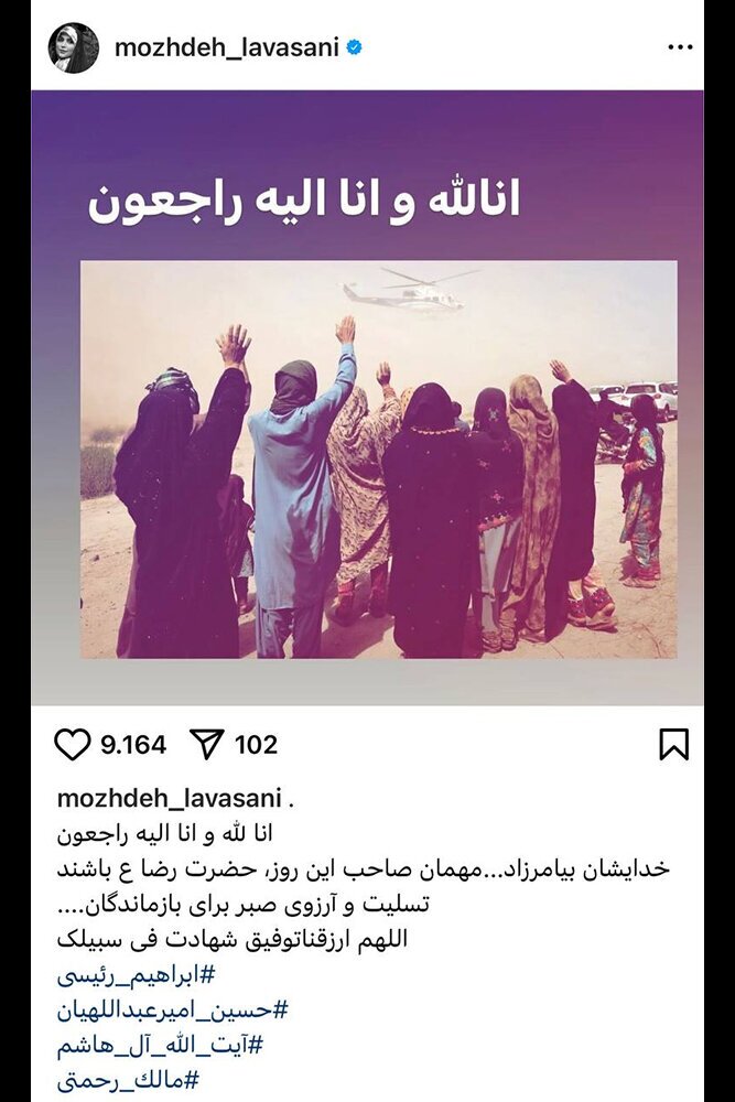 در حال نکمیل / واکنش اهالی سینما و تلویزیون به شهادت آیت‌الله رئیسی
