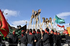 فیلم | آیین سنتی بیل‌زنی خوسف به یاد شهدای کربلا