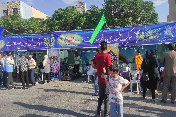برپایی موکب شهدای مدافع سلامت ویژه جشن ۳ کیلومتری غدیر در خرم‌آباد