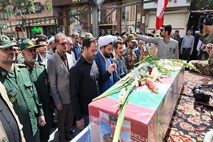 فیلم | مراسم تشییع پیکر شهید سامی مقام در کردستان