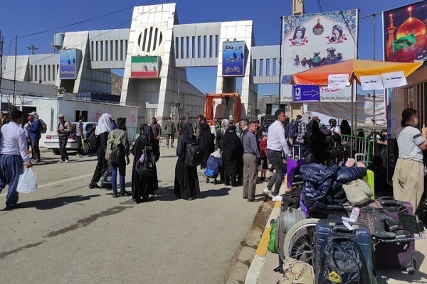 تردد زائران اربعین از مرز باشماق مریوان
