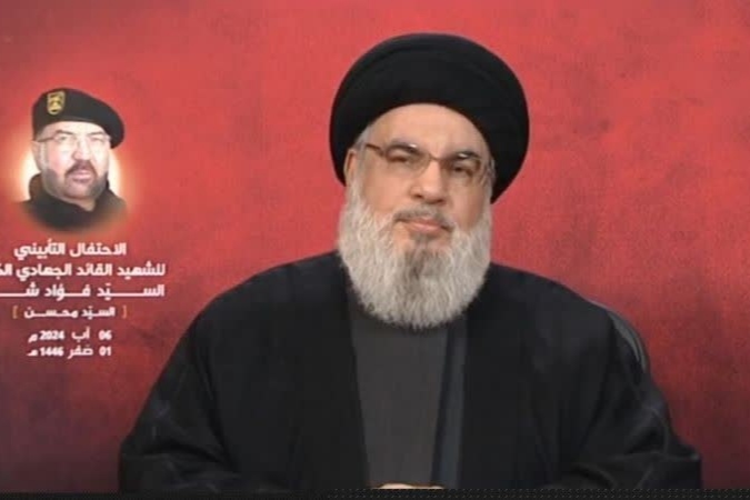 سخنرانی سید حسن نصرالله آغاز شد