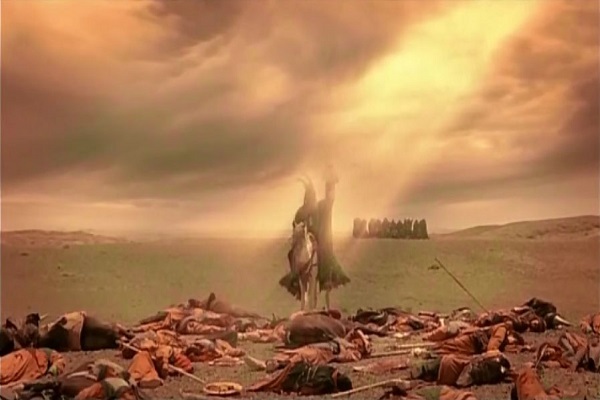 نمایش انیمیشن علی‌اصغر(ع) مقابل باب القبله حرم امام حسین(ع) + فیلم