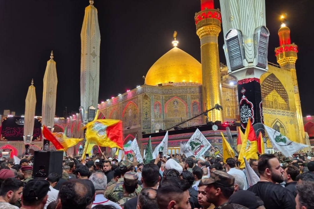 تشییع پیکر شهید نیلفروشان در کربلای معلی + فیلم