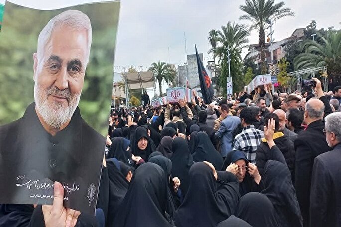 آیین تشییع شهدای فاطمی در رشت برگزار شد