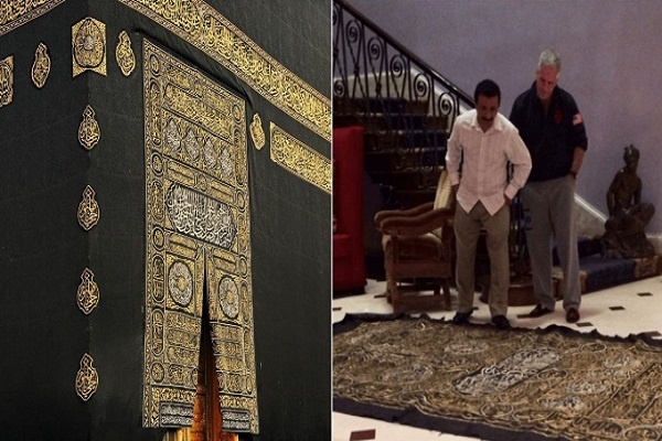 پشت پرده ماجرای عکس توهین‌آمیز اپستین با پرده کعبه
