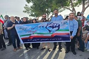 حضور پرشور کارکنان جهاد دانشگاهی هرمزگان در راهپیمایی ۲۲ بهمن بندرعباس