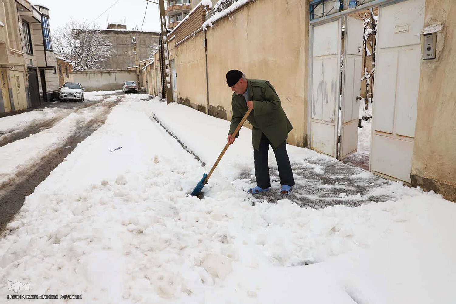 برف زمستانی در اهر