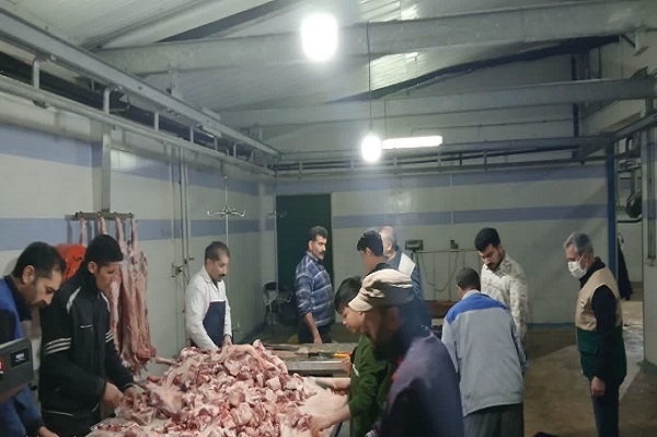 ذبح گوسفند و توزیع گوشت آن میان نیازمندان