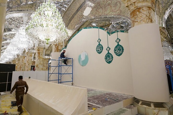 آذین‌بندی دارالقرآن آستان مقدس علوی(ع) در استقبال ماه رمضان + عکس