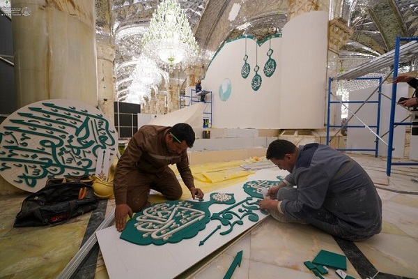 آذین‌بندی دارالقرآن آستان مقدس علوی(ع) در استقبال ماه رمضان + عکس