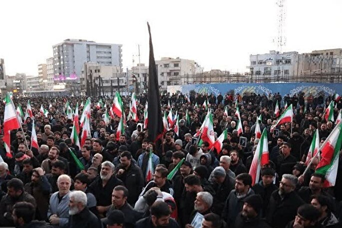 تجمع عزاداران همدانی در سوگ شهادت قائد امت