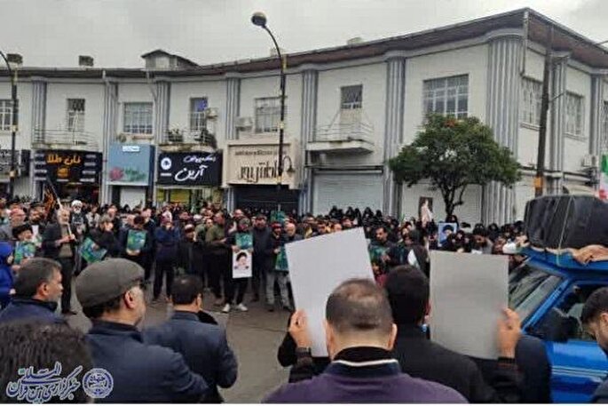 عکس | اجتماع مردم بابلسر در پی شهادت رهبر معظم انقلاب