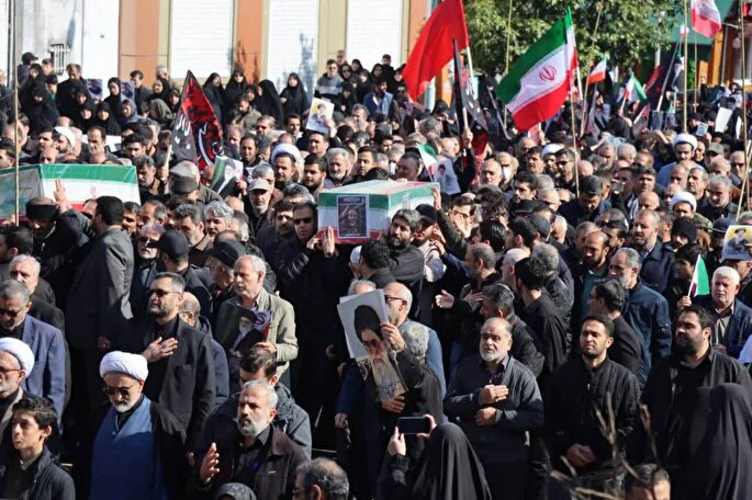 مراسم تشییع شهدای گیلانی جنگ تحمیلی آمریکایی صهیونی برگزار شد