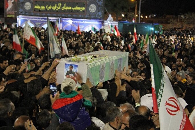 مراسم وداع با شهید اقتدار و امنیت در بیرجند برگزار شد