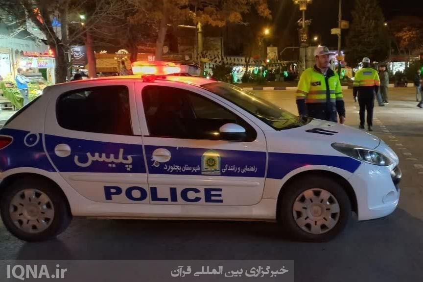 حضور پلیس راهور بجنورد؛ تضمین نظم ترافیکی در سومین شب از لیالی قدر
