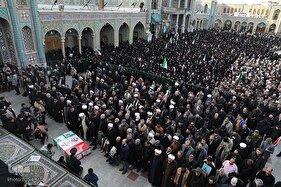 تشییع شهیدان علی و مرتضی لاریجانی در قم