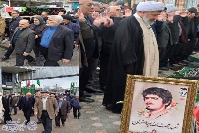 تشییع پیکر مادر شهید «رحمت‌الله پوررمضان کبوتردانی» در بابلسر برگزار شد