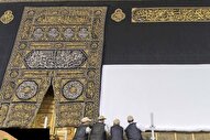 بالا بردن پرده خانه کعبه در آستانه فرارسیدن موسم حج + عكس