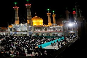 مراسم شب شهادت امام صادق(ع) در حرم بانوی کرامت برگزار شد