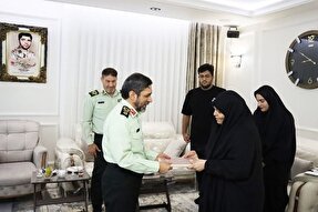 دیدار رئیس سازمان حفاظت اطلاعات فراجا با خانواده شهید «سیدنورخدا موسوی» + عکس