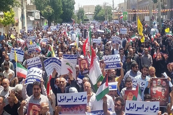 مردم کرمانشاه علیه جنایت رژیم صهیونی فریاد انتقام سردادند