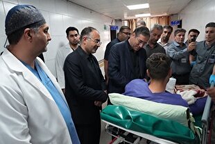 عیادت استاندار آذربایجان‌غربی از مجروحان تجاوز رژیم صهیونیستی به پادگان المهدی ارومیه